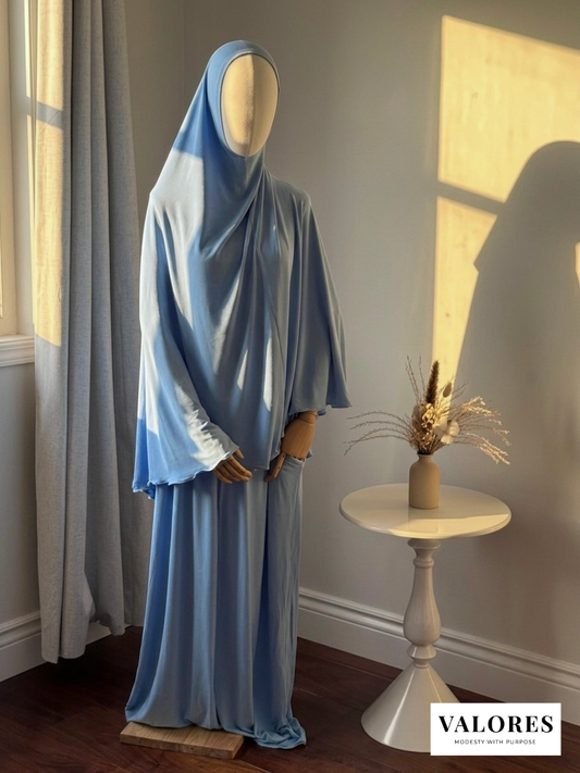 Baby Blue Cotton Elastane Prayer Set