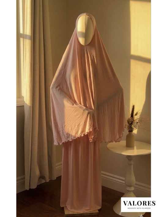 Baby Pink Cotton Elastane Prayer Set