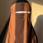 Dark Brown Lyocell Niqab - Pinch Nose String