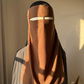 Dark Brown Lyocell Niqab - Pinch Nose String