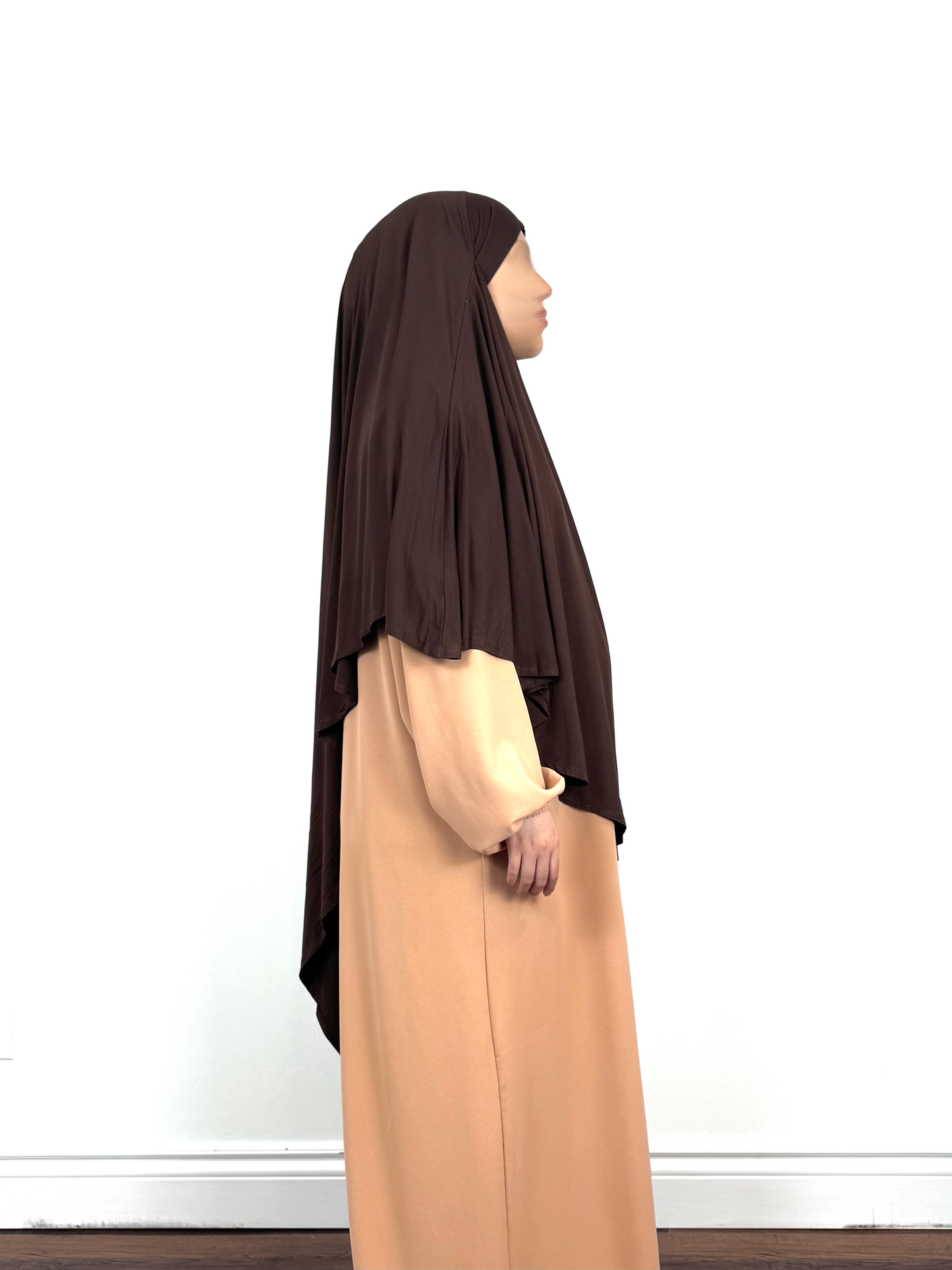 Dark Brown Jersey Khimar