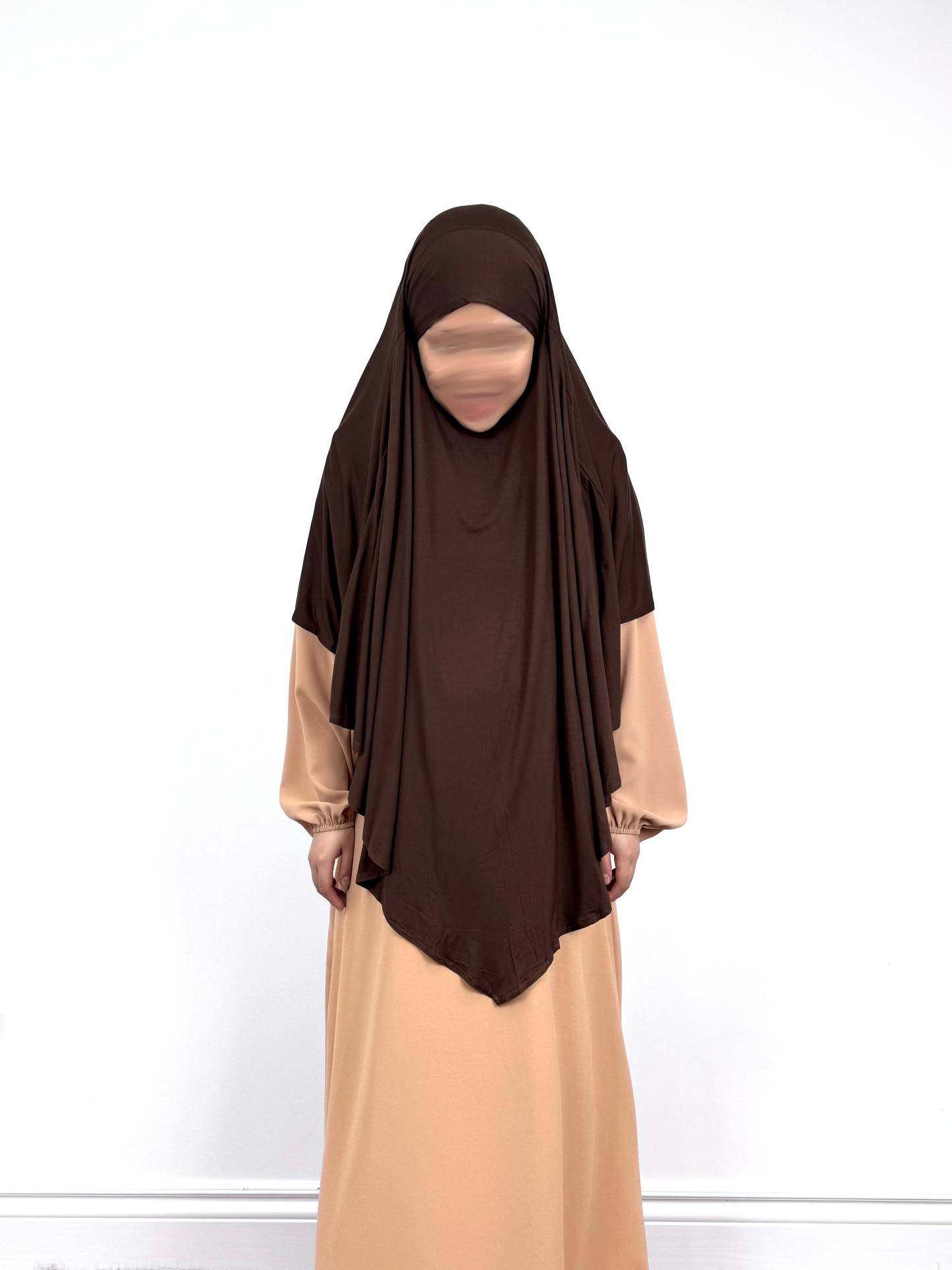 Dark Brown Jersey Khimar