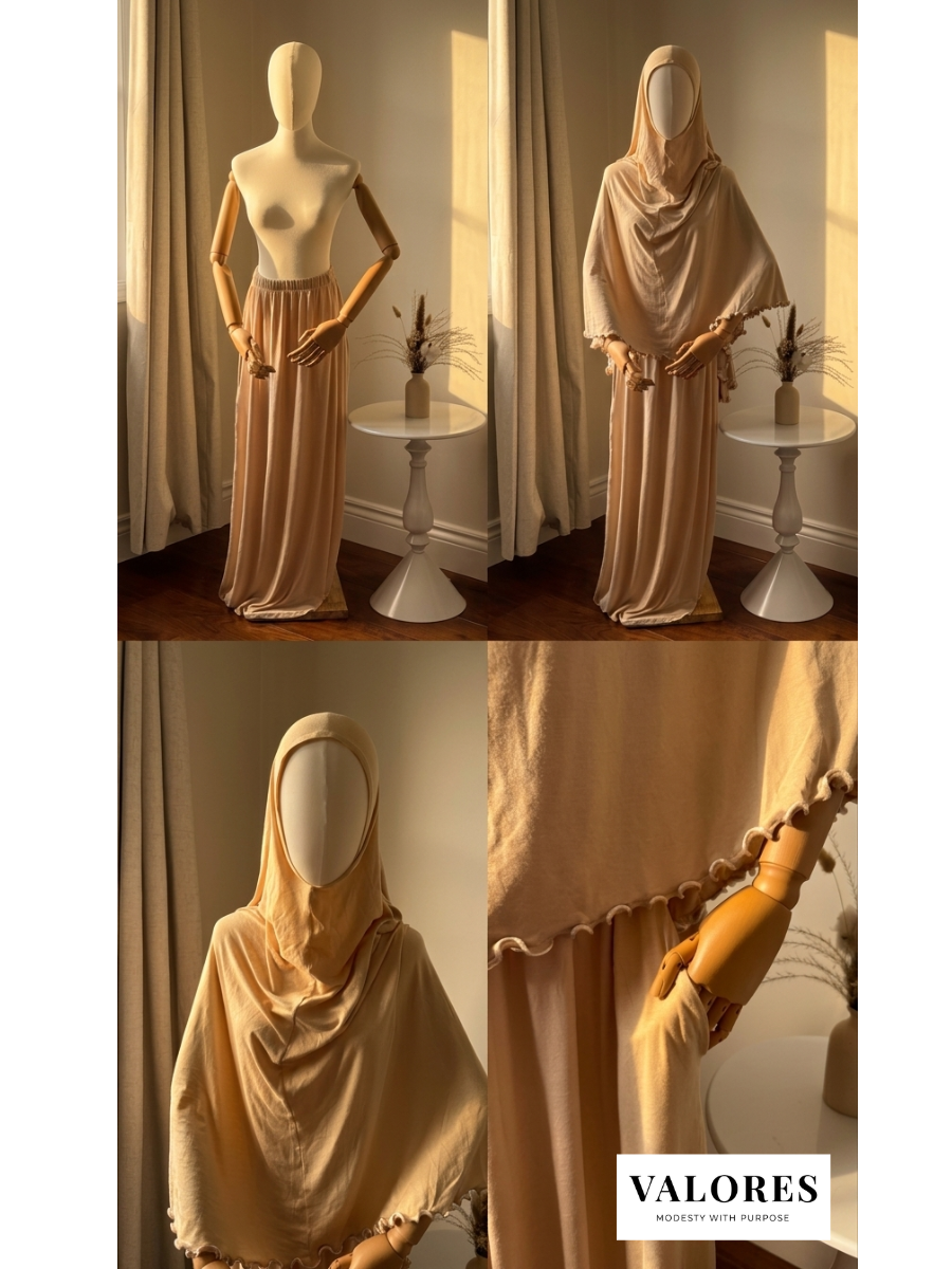Beige Cotton Elastane Prayer Set