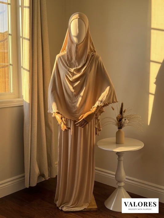 Beige Cotton Elastane Prayer Set