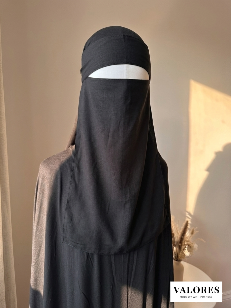 Black Lyocell Niqab - Pinch