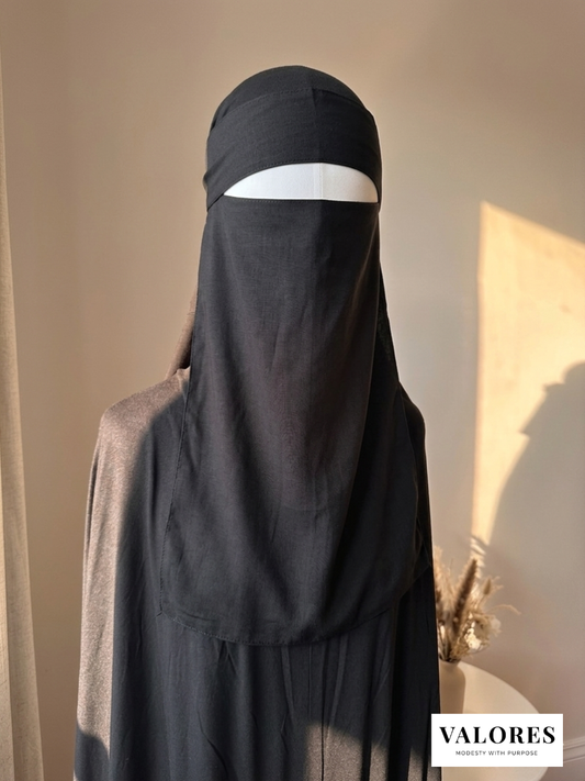 Black Lyocell Niqab - Pinch